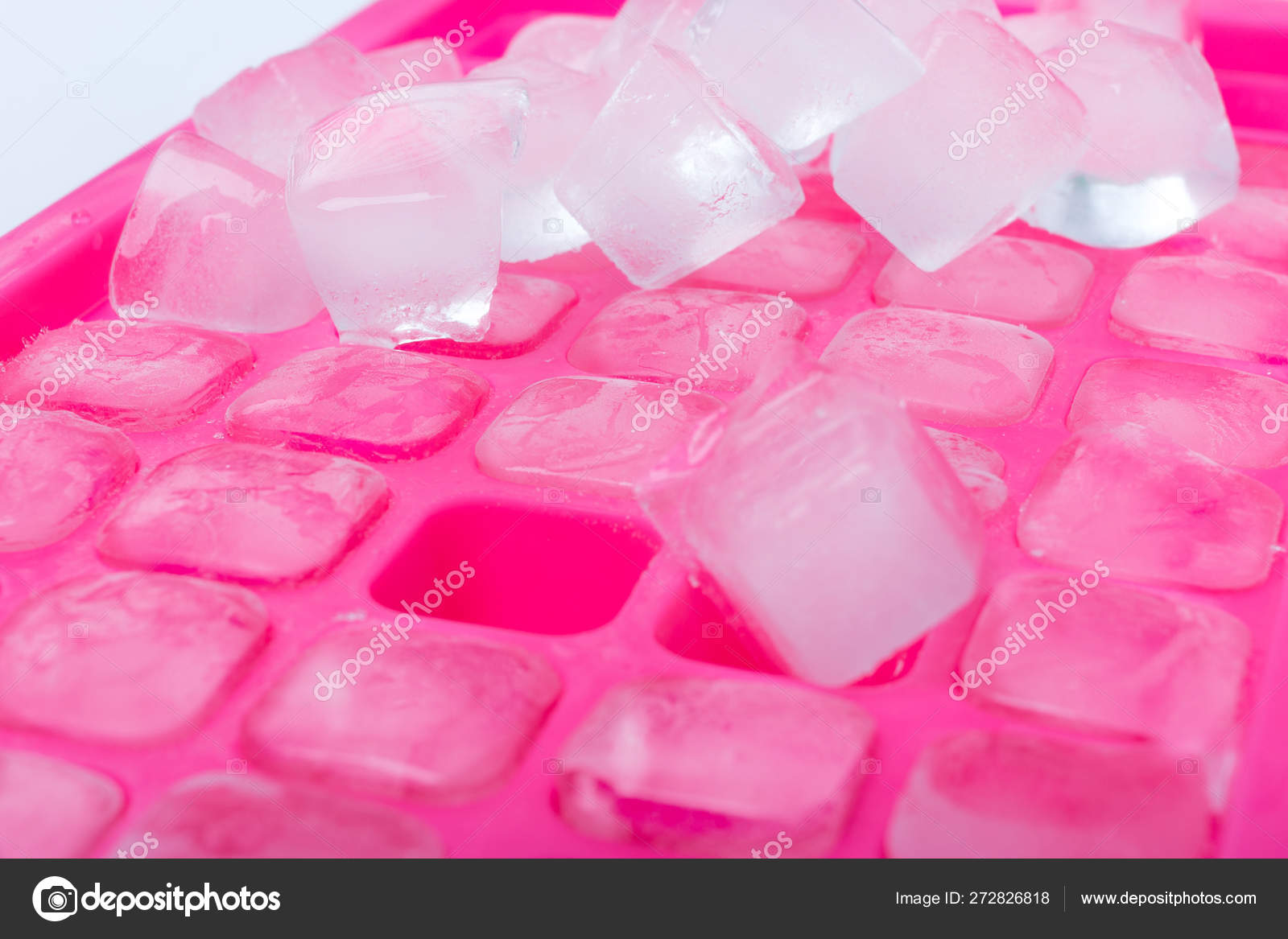 pink ice cubes