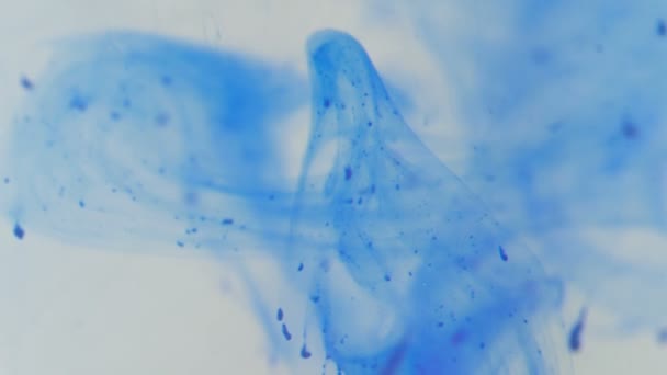 蓝色墨水滴在水中 — 图库视频影像