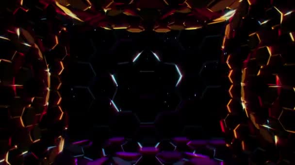 Luces Hexagonales Fondo Abstracto — Vídeo de stock