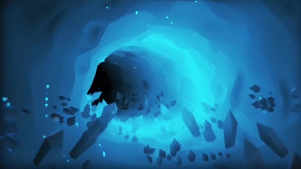Ledové Krystaly Jeskyně Pozadí — Stock video