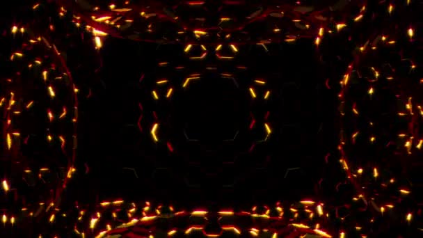 Luzes Hexagonais Vermelhas Douradas — Vídeo de Stock