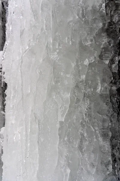 Замерзшая Вода Замерзший Водопад Зима Украине — стоковое фото