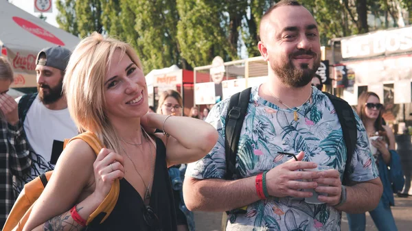 05.16.2019 - Kiyv, Ukraine: Tattoo festival. Millennials with ta — Stock Photo, Image