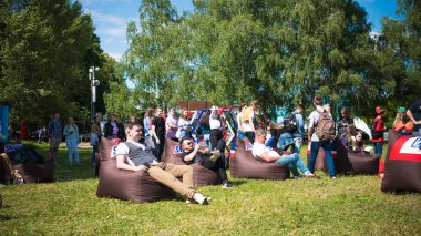 Kiev, Ukrayna - 07.09.2019: Atlas Weekend müzik festivali açık havada