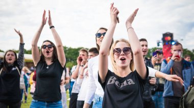 Kiev, Ukrayna - 07.09.2019: Atlas Weekend müzik festivali açık havada