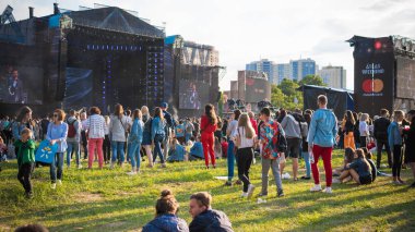 Kiev, Ukrayna - 07.09.2019: Atlas Weekend müzik festivali açık havada