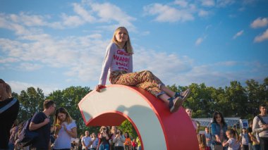 Kiev, Ukrayna - 07.09.2019: Atlas Weekend müzik festivali açık havada