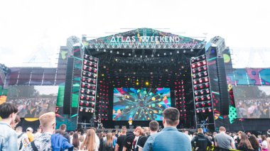 Kiev, Ukrayna-07.13.2019: Atlas Weekend müzik festivali açık