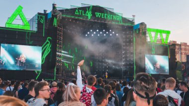 Kiev, Ukrayna-07.13.2019: Atlas Weekend müzik festivali açık