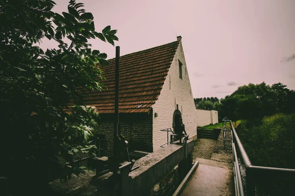 Huidige Molen Werd Gerestaureerd 1763 Uitgebreid Met Een Woonhuis Watermolen Rechtenvrije Stockafbeeldingen