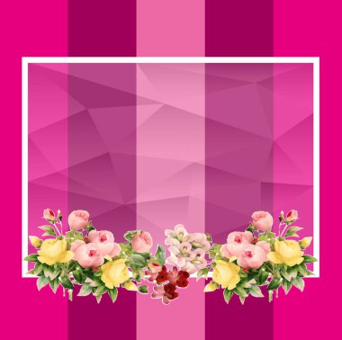 Boş çiçekli çerçeve (pembe renk)