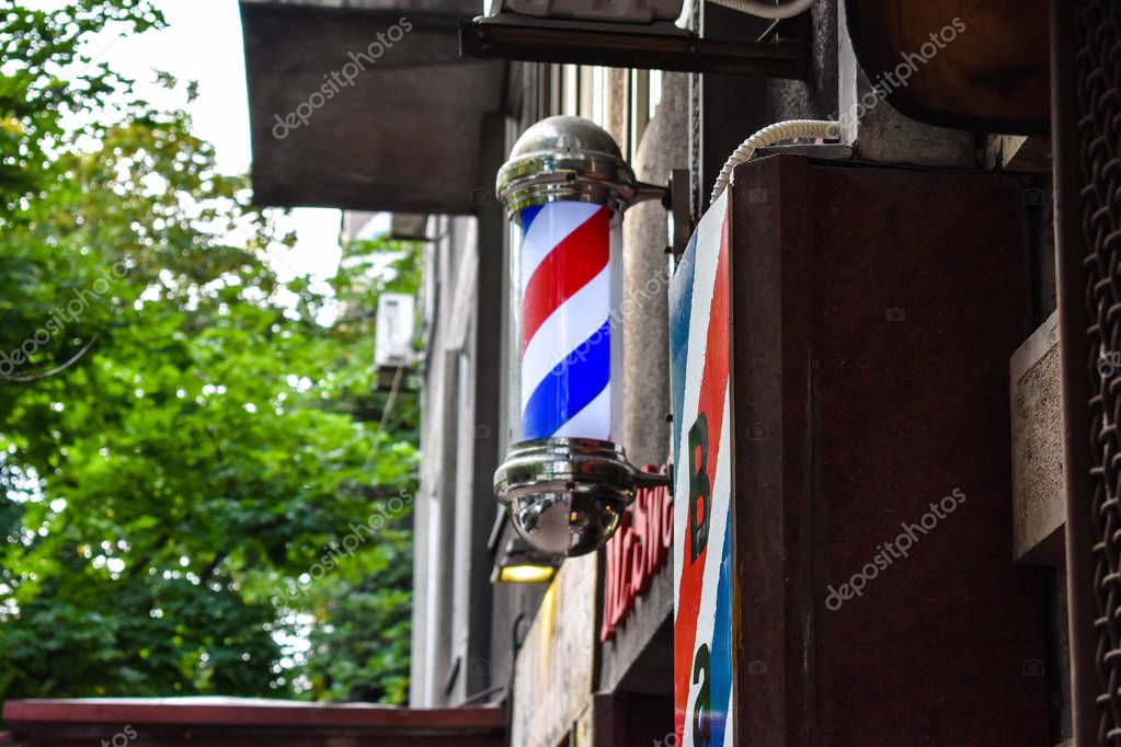 Vintage Barber shop pole, Classic barber shop