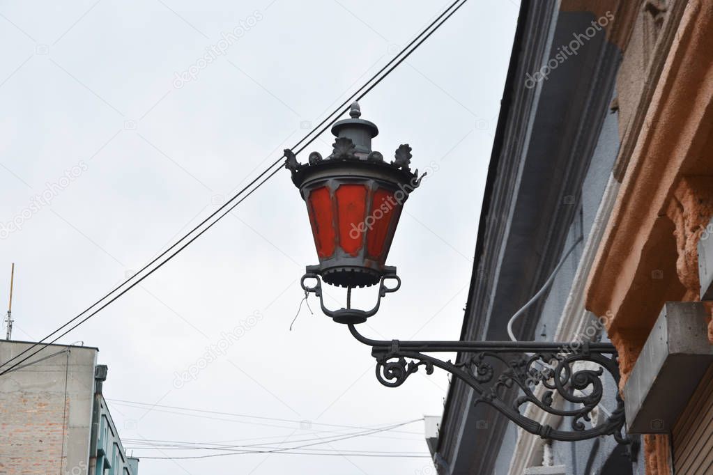 Old street Lamp. historical materials