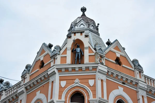 Novi Sad Sérvia 2019 Figura Cavaleiro Blindado Estátua Homem Ferro — Fotografia de Stock