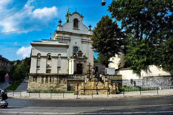 Lwów Ukraina 2019 Budynki Historyczne Szczegóły Ulicy — Zdjęcie stockowe