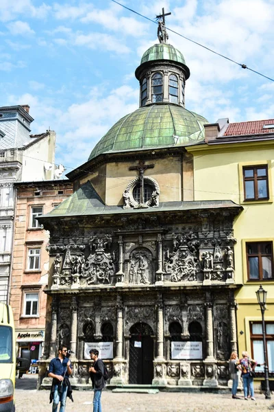 Lwów Ukraina 2019 Kaplica Rodziny Boimów — Zdjęcie stockowe