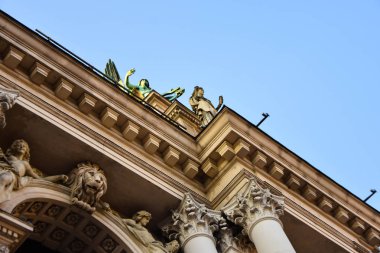 Lviv / Ukrayna - 08 08 2019 : Lviv Ulusal Akademik Opera ve Bale Tiyatrosu Solomiya Krushelnytska adını