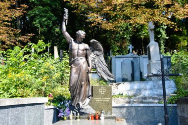 Lviv / Ukrayna - 08 08 2019 : Lviv Lychakiv Mezarlığı
