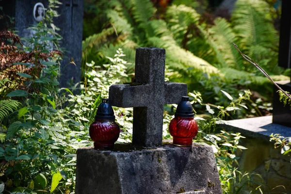 Drivljus Minnesljus Tända Graven — Stockfoto