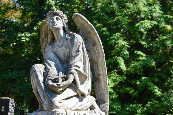 Statue Ange Cimetière Croyances Religieuses — Photo