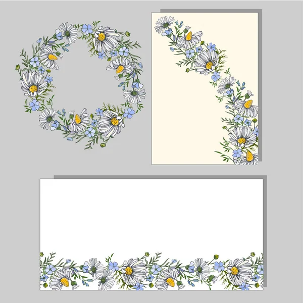 Set Floral Vertical Bordures Sans Couture Cadres Floraux Pour Votre — Image vectorielle