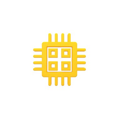 İşlemci hacimsel 3d render görüntü simgesi