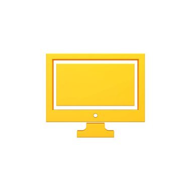 TV ya da bilgisayar perde hacimsel 3d render görüntü simgesi