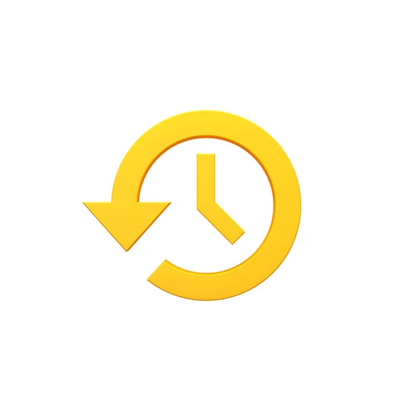 Geçmiş zaman ters volumetrik 3d render görüntü simgesi