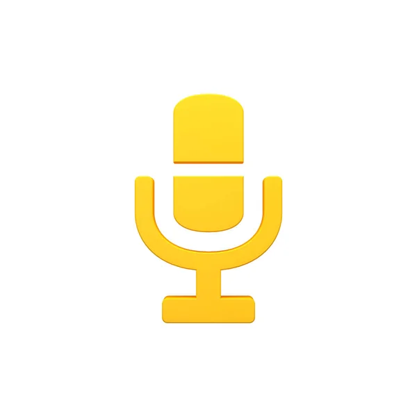 Microphone Voice Recording Speech Interview Olumetric Render Image Icon — Stock Photo, Image