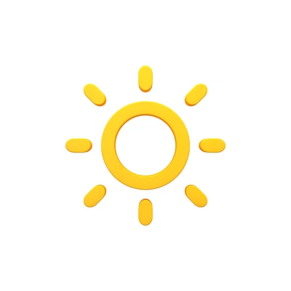 Güneş, yaz hacimsel 3d render görüntü simgesi