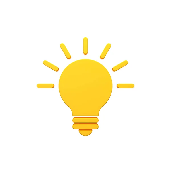 Light bulb, new idea volumetric 3d render image icon