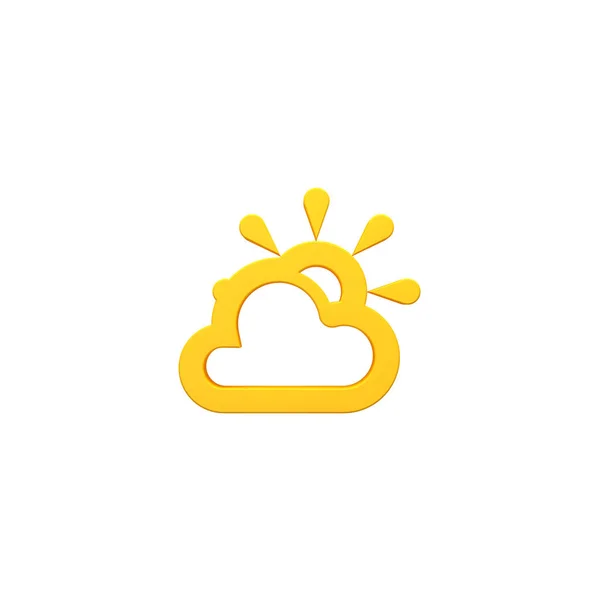 Sunny Objemové Obrázek Ikony Počasí — Stock fotografie
