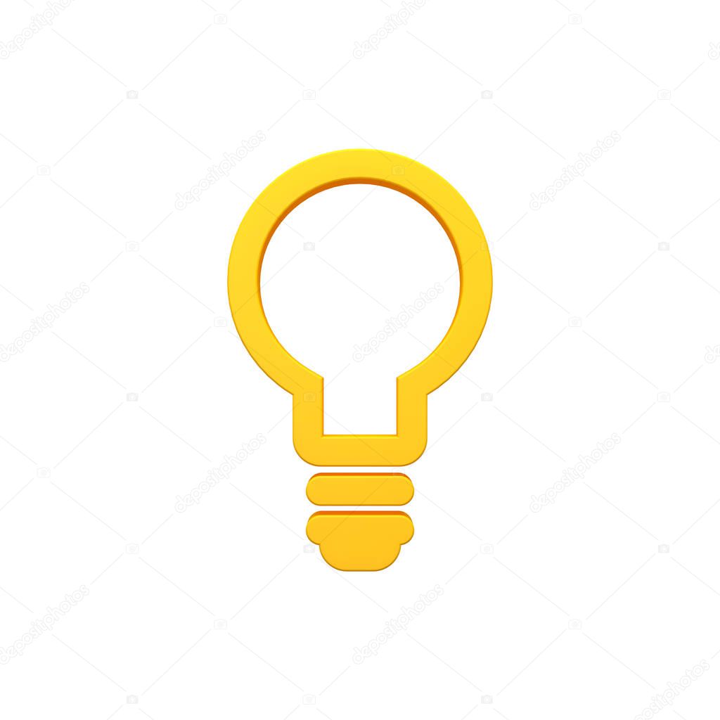 Bulb light, new idea volumetric 3d render image icon