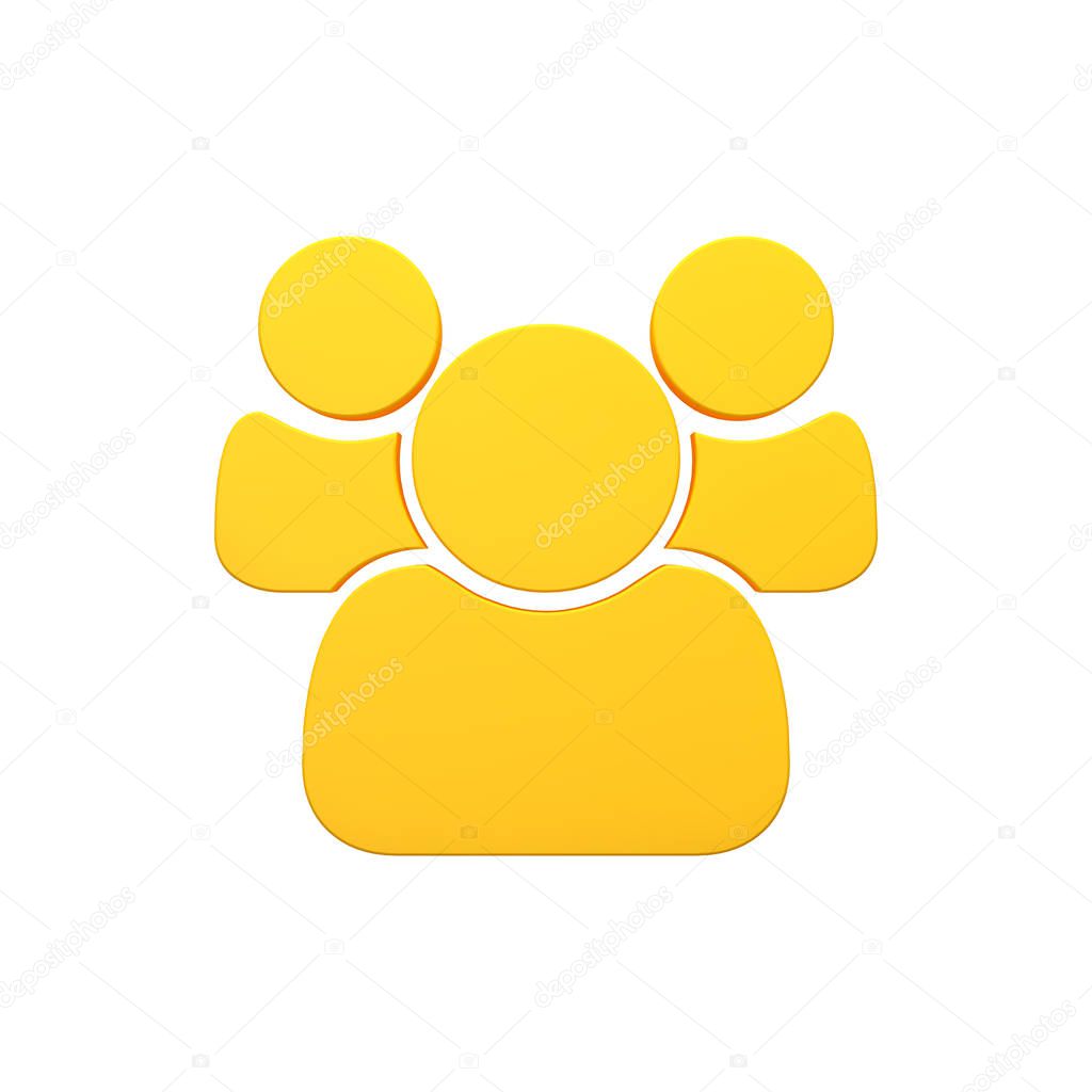 Group person volumetric 3d render image icon