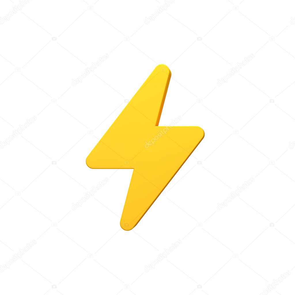 Electricity volumetric 3d render image icon