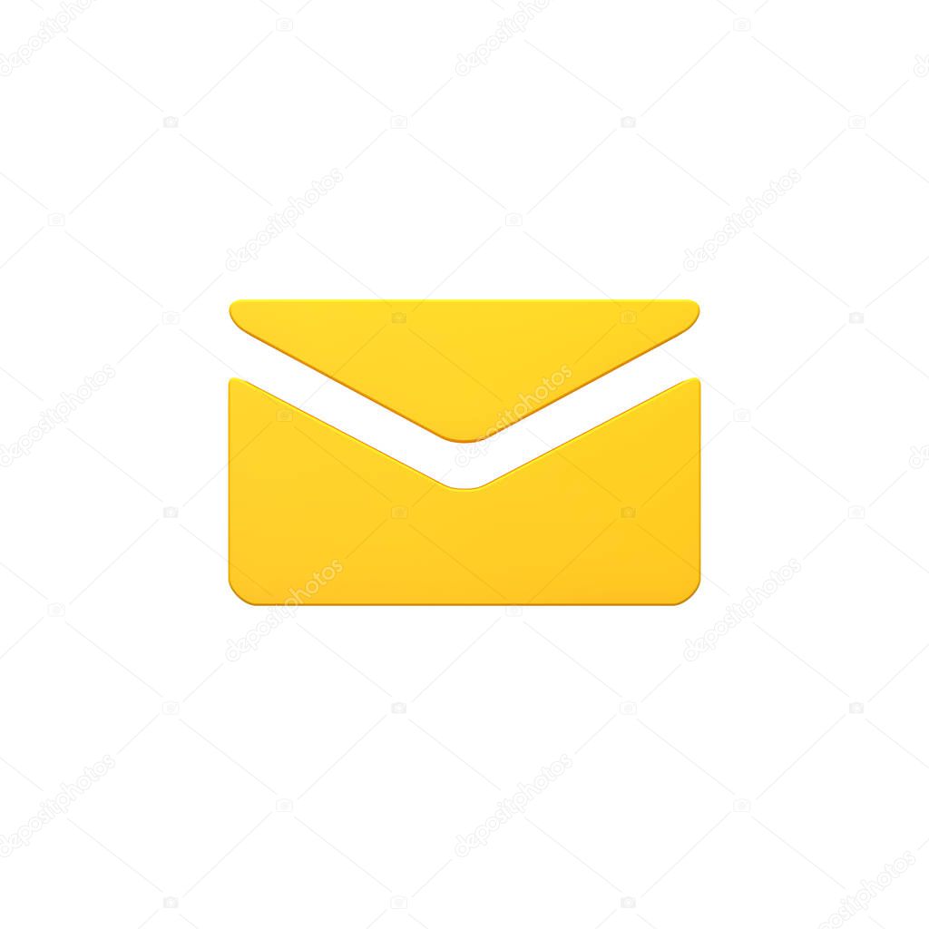 Envelope message volumetric 3d render image icon