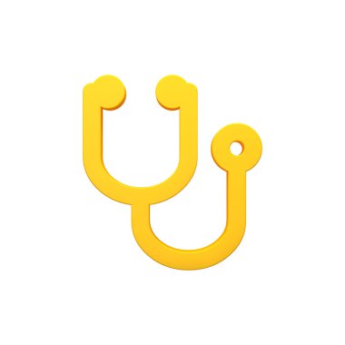 Doktor stetoskop hacimsel 3d render görüntü simgesi