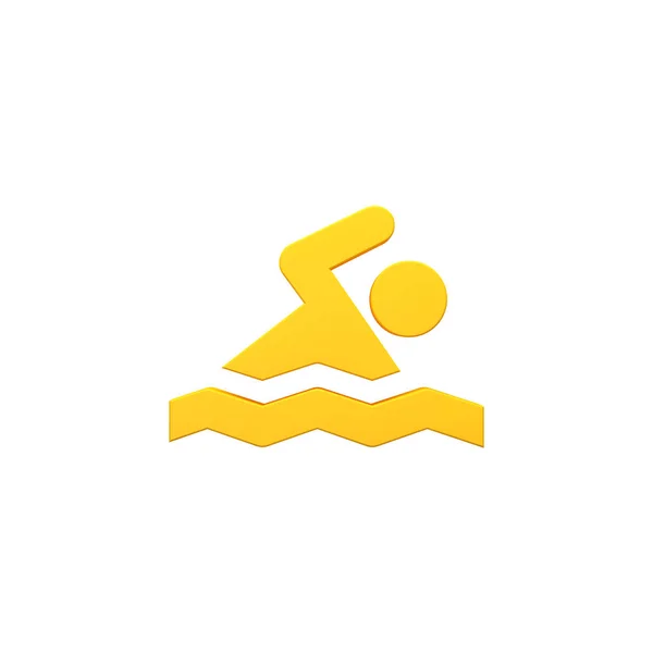Swim Pool Sea Volumetric Render Image Icon — Stock Photo, Image
