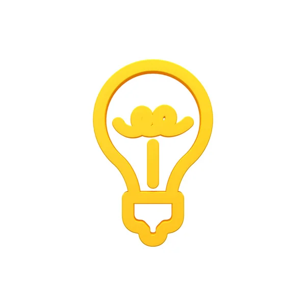 Light bulb, new idea volumetric 3d render image icon