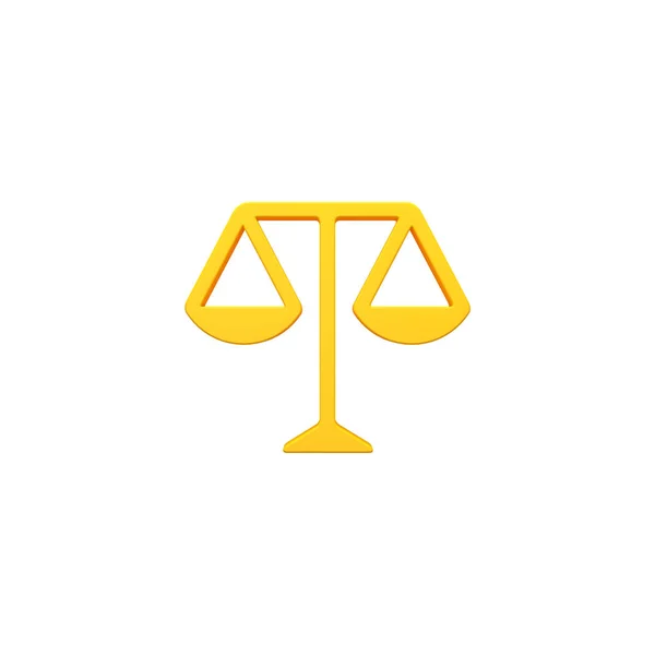 Justice Scales Volumetric Render Image Icon — Stock Photo, Image