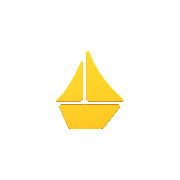 Barco Vela Volumétrica Renderizar Icono Imagen — Foto de Stock