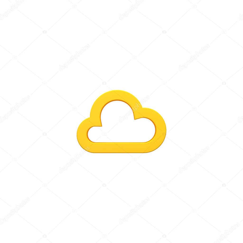 Cloudy volumetric 3d icon image, weather condition