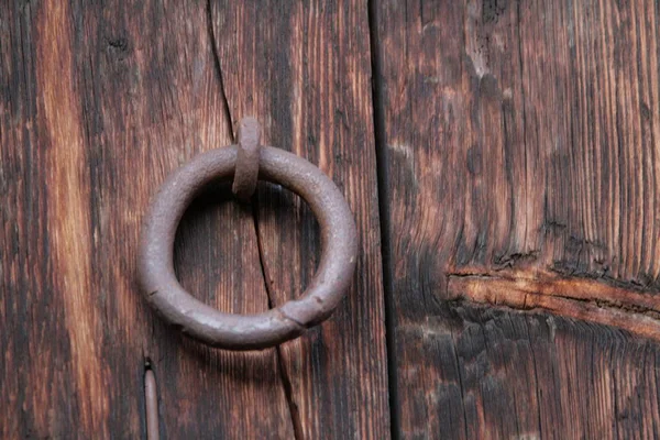 Old door wood and steel handles