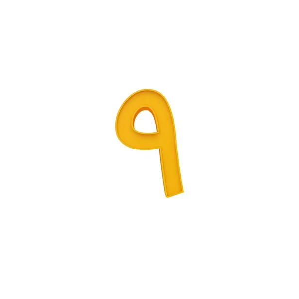 Nove Árabe Laranja Cor Alfabeto Letra Número Diferente Estilo Volumétrica — Fotografia de Stock