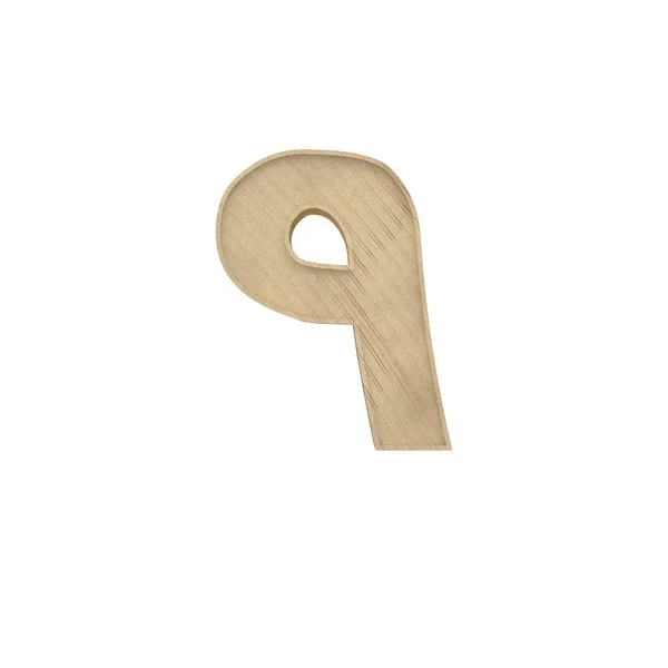 9个阿拉伯数字字母字母不同风格的3D 体积木纹理字体设置隔离在白色背景3D — 图库照片