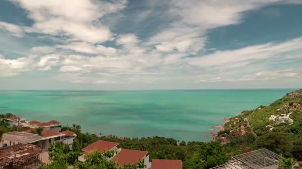 Vista panorâmica do mar a partir da villa em Koh Samui, Tailândia. Prazo de validade 4K . — Vídeo de Stock