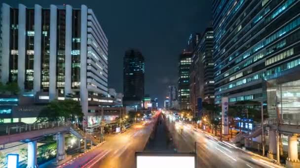 Bangkok área de oficina de negocios en Tailandia con atasco de tráfico. Bangkok, Tailandia. Julio de 2018. Timelapse 4K . — Vídeos de Stock