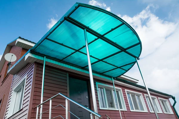 Polycarbonate Canopy Porch House — Stock Photo, Image