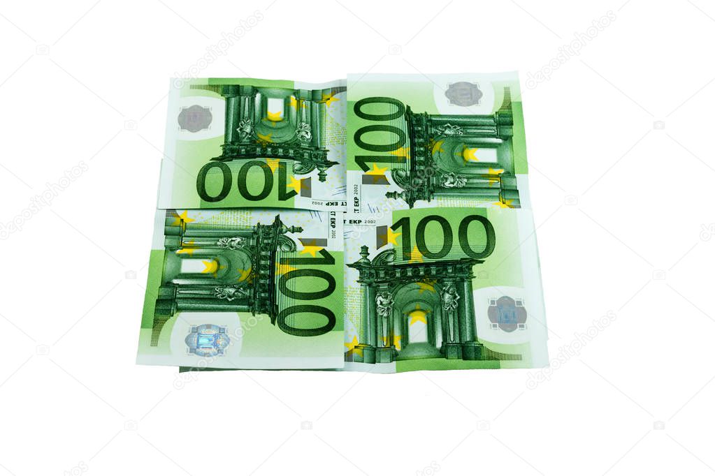 Euro money bill isolated on white background