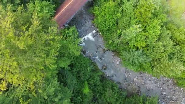 Puente Madera Viejo Sobre Río Lorze Canton Zug — Vídeos de Stock